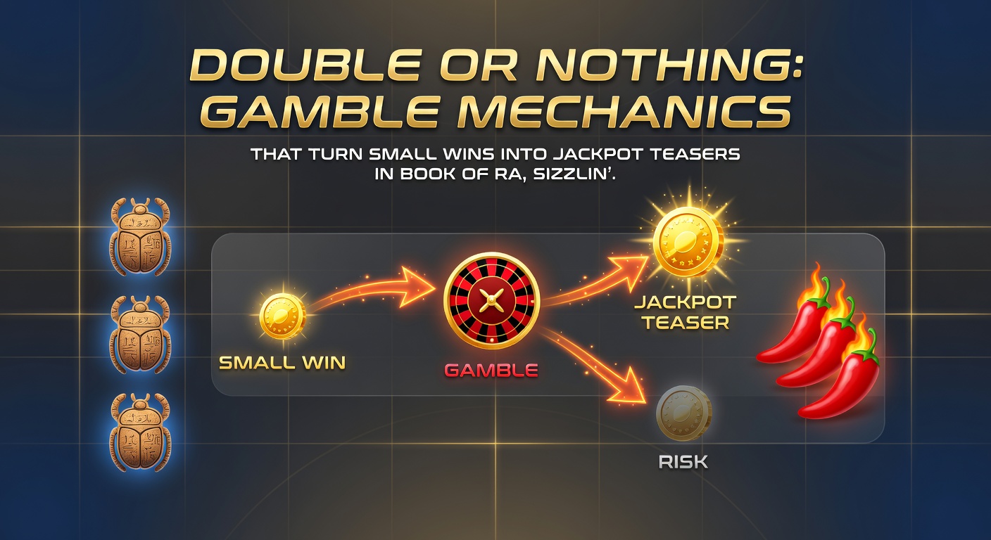 Sizzling Hot Gamble-Screen: Rote Karte wird gewählt, Gewinn verdoppelt sich, Spannung steigt Richtung höherer Pots in Merkur-Varianten