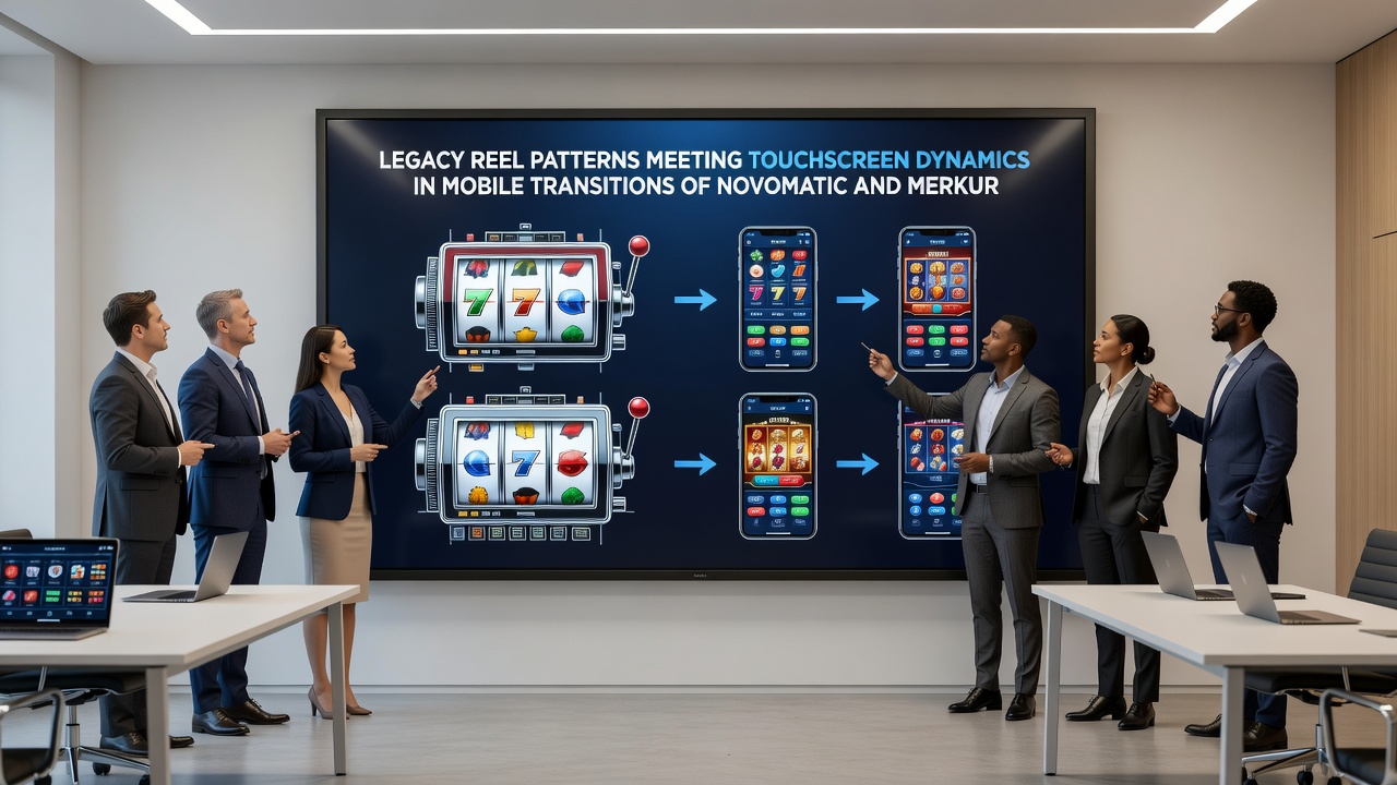 Touchscreen dynamics affecting legacy reel patterns in Novomatic and Merkur mobile games