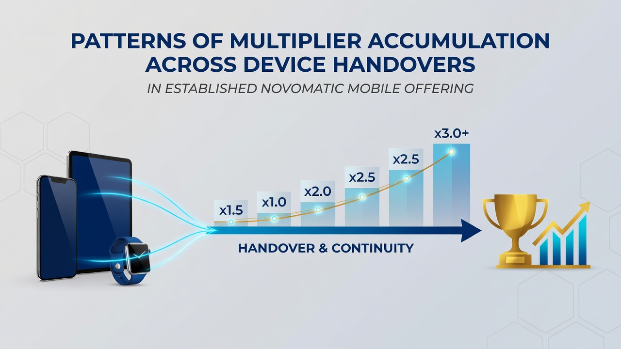 Diagramm zu Multiplikatorverläufen bei Handovers zwischen mobilen Endgeräten in Novomatic-Spielen