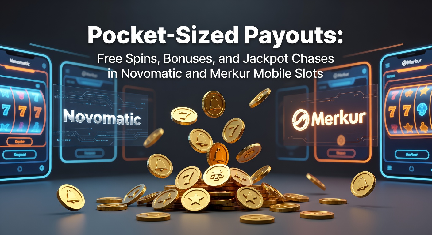 Smartphone mit Novomatic Mobile Slot, das Free-Spins-Feature zeigt, während ein Spieler unterwegs jackt